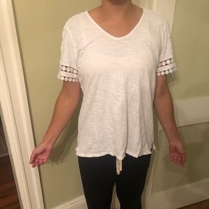 Talbots White embellished tee